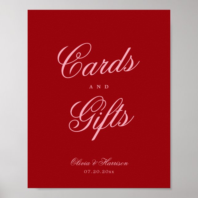 Señal de mesa de regalos de tarjetas de escritura  (Frente)