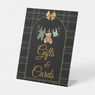 Señal de mesa de regalos y tarjetas Oso de peluche