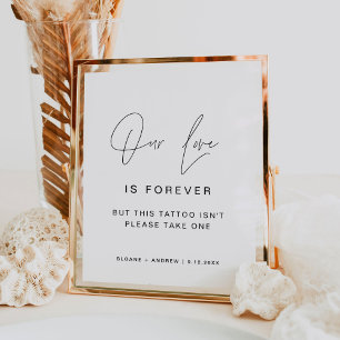 Señal de mesa de tatuaje temporal HARLOW para boda