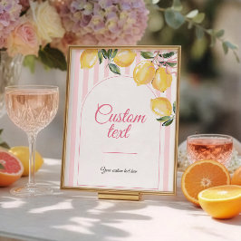 señal de mesa para baby shower de Coquette Lemon P