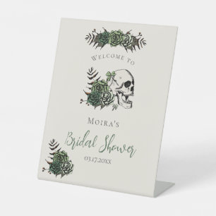 Señal de mesa para ducha de novia gótica de marfil