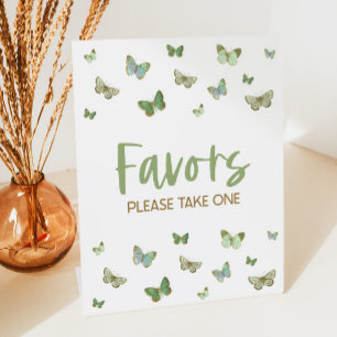 Señal de mesa para favores de fiesta de Mariposa V