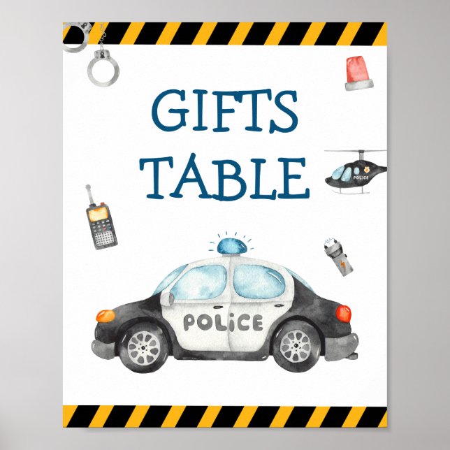 Señal de mesa para regalos de fiesta de cumpleaños (Frente)
