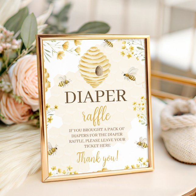 Señal de mesa para rifa de pañales Little Honey 8x (Subido por el creador)