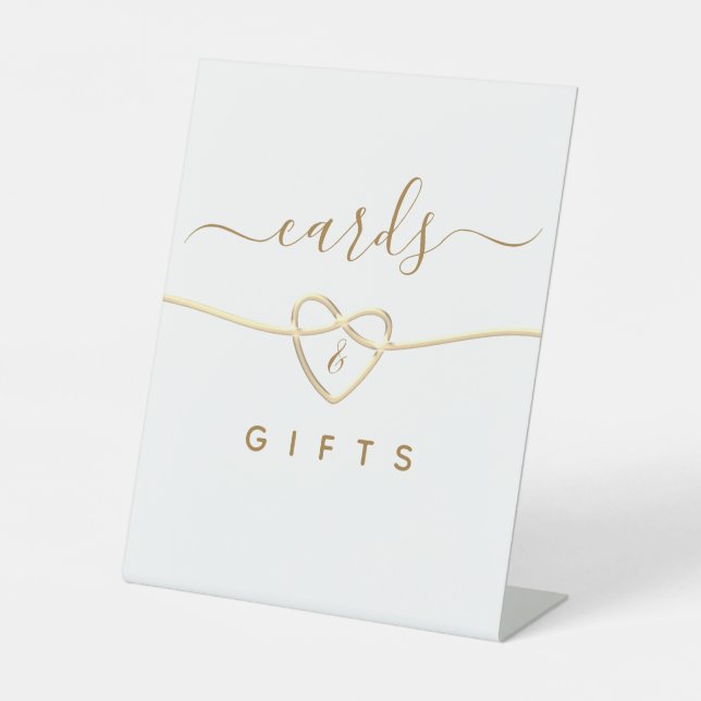 Señal de mesa para tarjetas y regalos de boda (Anverso)