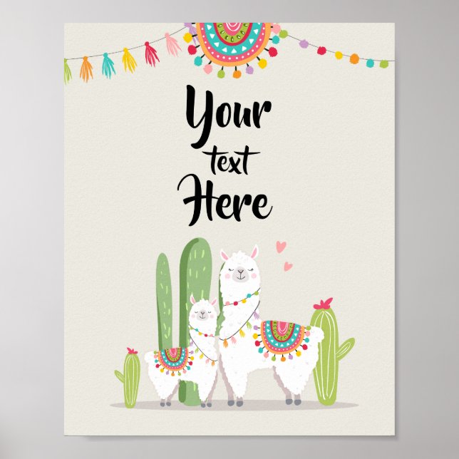Señal de mesa personalizada para baby shower de Ll (Frente)