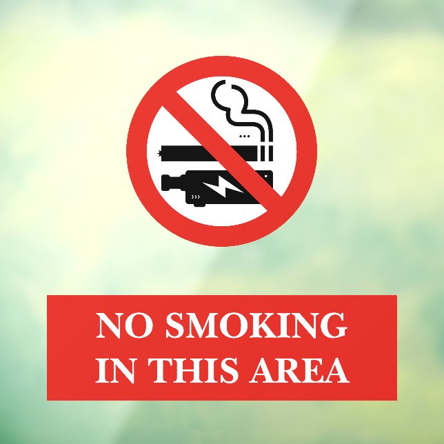 Señal de Metal de Área de No Fumar Moderna Roja y  (Hoja 3)