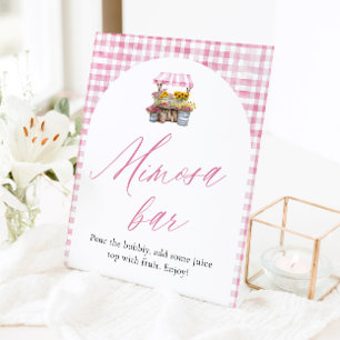 Señal de Mimosa de Gingham Rosa recién salida del