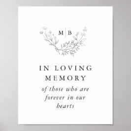 Señal de Monograma Formal de Boda En Memoria Amoro