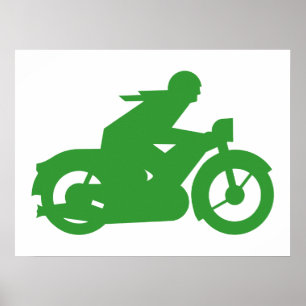 Señal de motorista verde