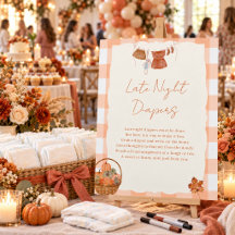 Señal de pañales para Baby Shower de Noche con tem