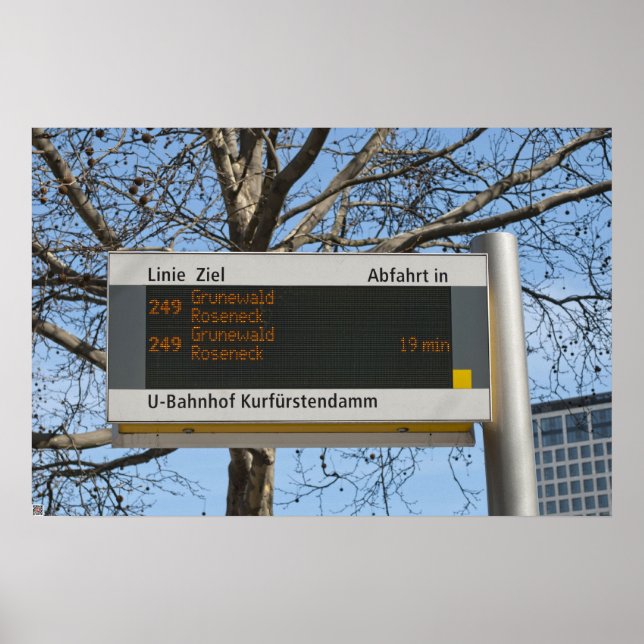 Señal de parada de autobús en Berlín (Frente)