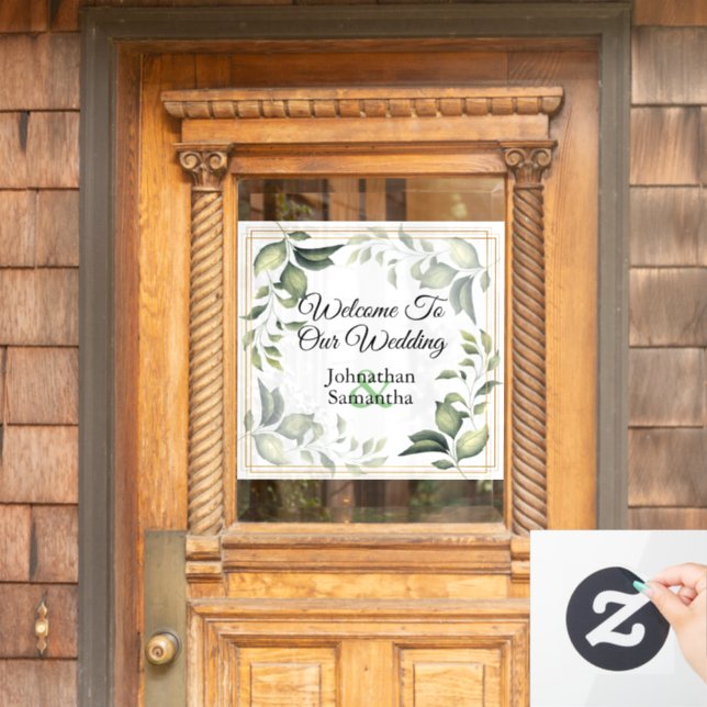 Señal de pareja de novias Eucalyptus greenery (Puerta de casa)