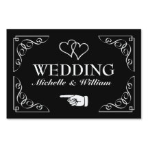 Señal de patio de señalización de boda direccional
