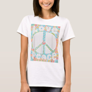 SEÑAL DE PAZ AMOR A LA camiseta 60's 70s Tye Dye H