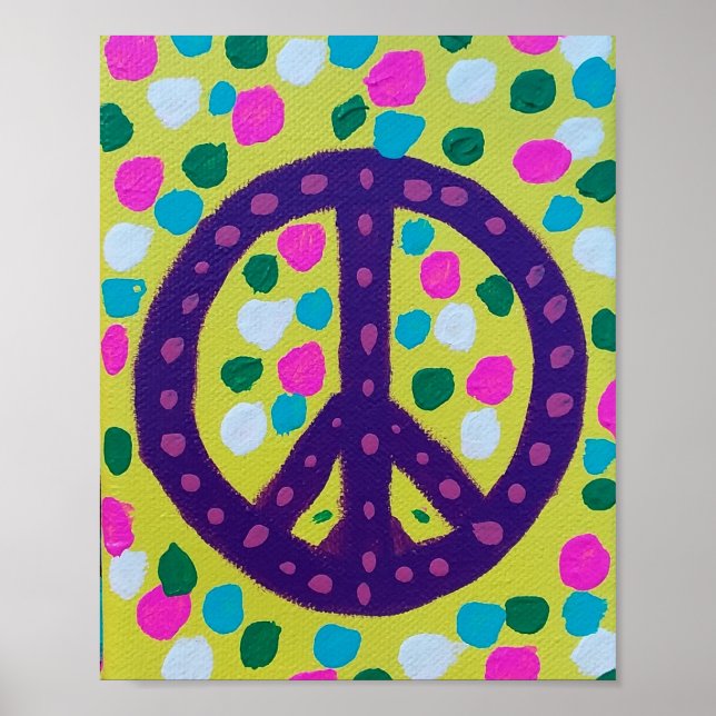 Señal de Paz Colorida Arte Acrílico (Frente)