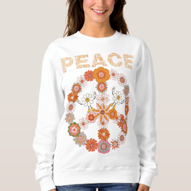 SEÑAL DE PAZ DE FLOWERS LOVE - Camisas sudaderas (Anverso)