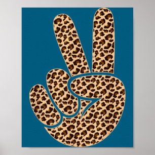 señal de paz leopardo estampado niños estampado an