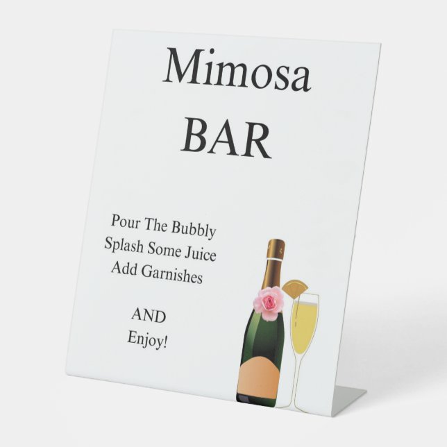 señal de peatón del bar mimosa para ducha de novia (Anverso)