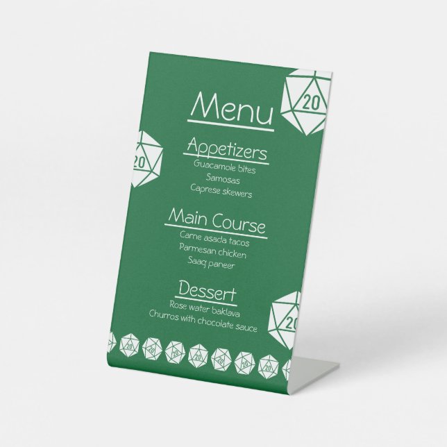 Señal de pedestal chic de mesa en verde (Anverso)