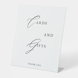 Señal de pedestal de boda de tarjetas y regalos mi