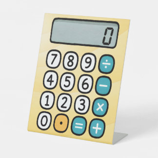 Señal de pedestal de calculadora de matemáticas de
