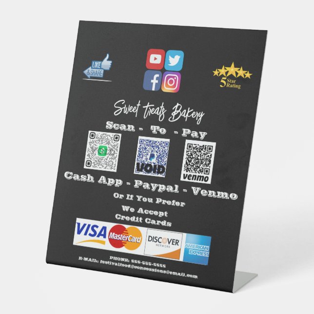 Señal de pedestal de código QR de pago Escanearme (Anverso)