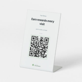 Señal de pedestal de código QR para restaurantes y