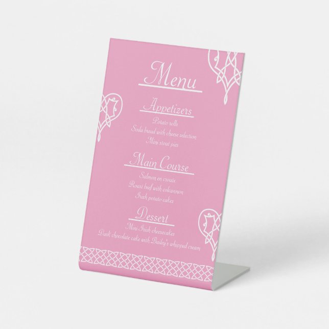 Señal de pedestal de corazones entrelazados celtas (Anverso)