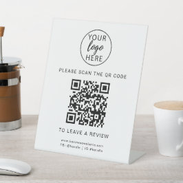 Señal de pedestal de logotipo y código QR personal