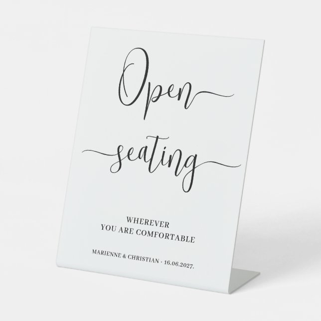 Señal de pedestal del boda de asiento abierto (Anverso)