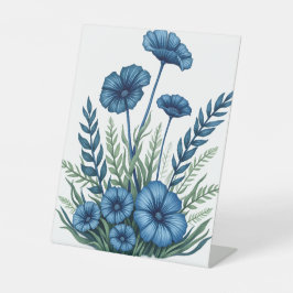 Señal de pedestal floral botánico para eventos cot