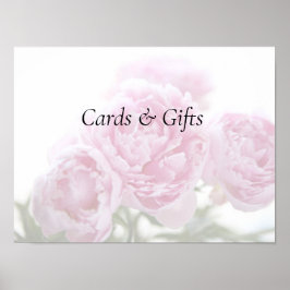 Señal de perdidos y regalos de peonías rosadas