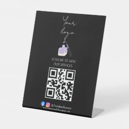 Señal de pie de código QR para lista de precios de