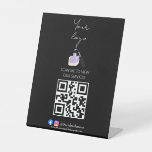 Señal de pie de código QR para lista de precios de