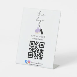 Señal de pie de código QR para lista de precios de