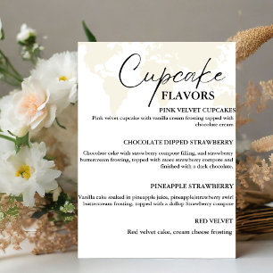 Señal de postre del menú boda de pastel de destino