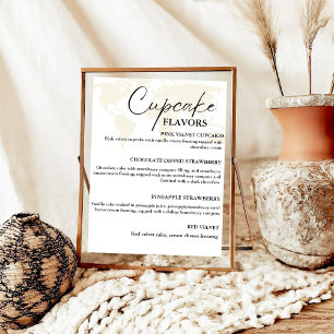 Señal de postre del menú boda de pastel de destino