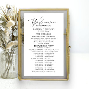 Señal de programa de boda minimalista elegante