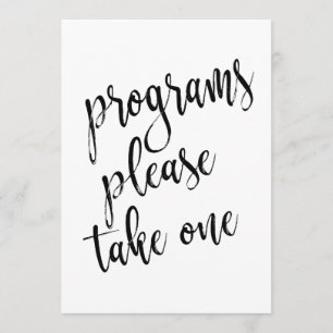 Señal de Programas Por Favor Tome Uno Asequible