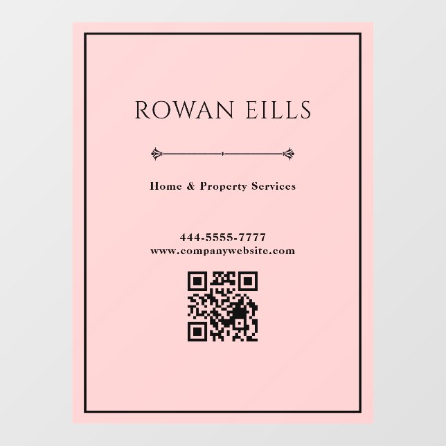 Señal de puerta de código QR Black Pink para ofici (Hoja)