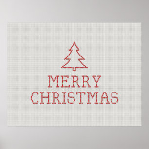 señal de punto de cruz Feliz Navidad