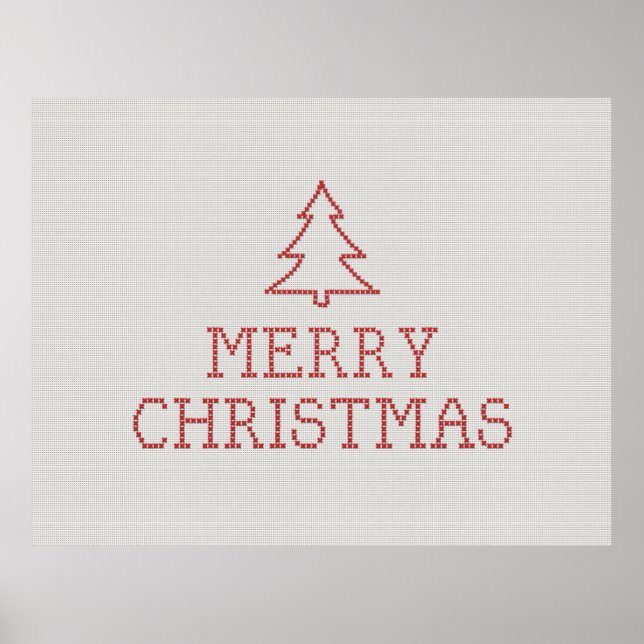 señal de punto de cruz Feliz Navidad (Frente)