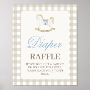 Señal de Raffle Diaper en la ducha de bebé de caba