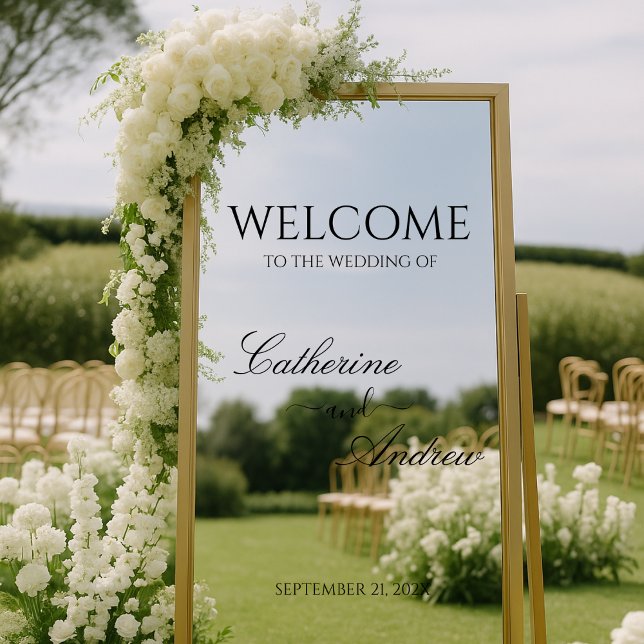 Señal de recepción de bienvenida con Boda espejo (wedding wall decals, wedding wall decals, wedding mirror, wedding selfie mirror)