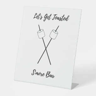 Señal de recepción minimalista del S'more Bar