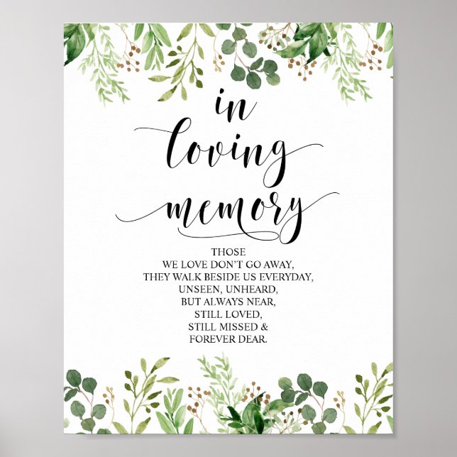 Señal de recuerdo con vegetación en memoria de ser (Frente)