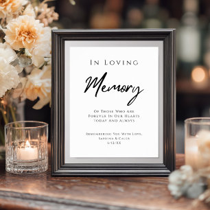 Señal de recuerdo de boda en memoria con amor