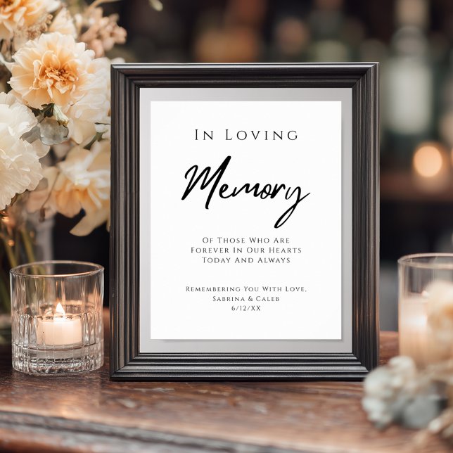 Señal de recuerdo de boda en memoria con amor (In Loving Memory Wedding Remembrance Sign
)