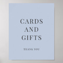 Señal de regalo de tarjetas sencillas Dusty Blue p
